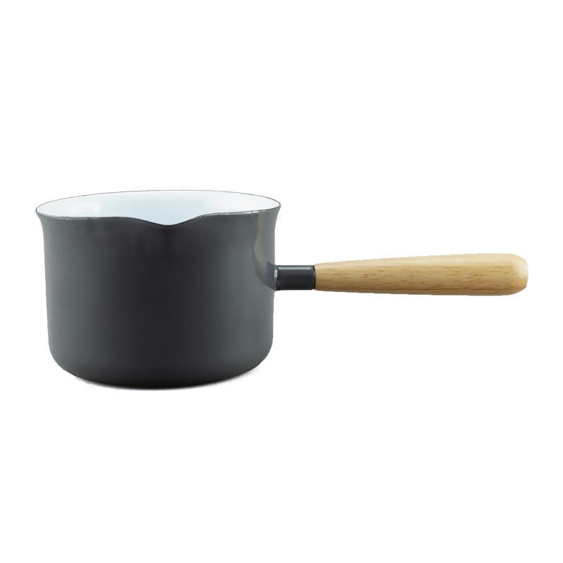 Enamel Butter Warmer 650mL - Dark Grey & White
