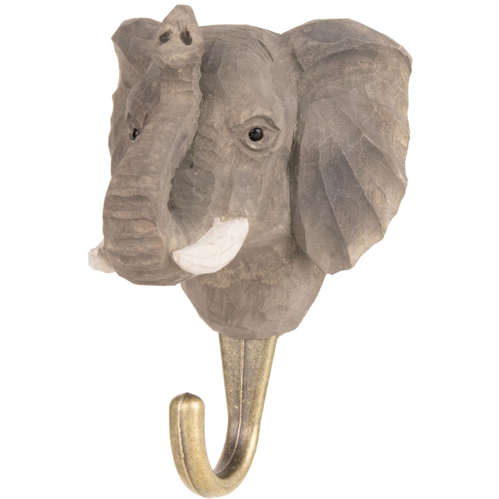 Hand Carved Hook - Elephant