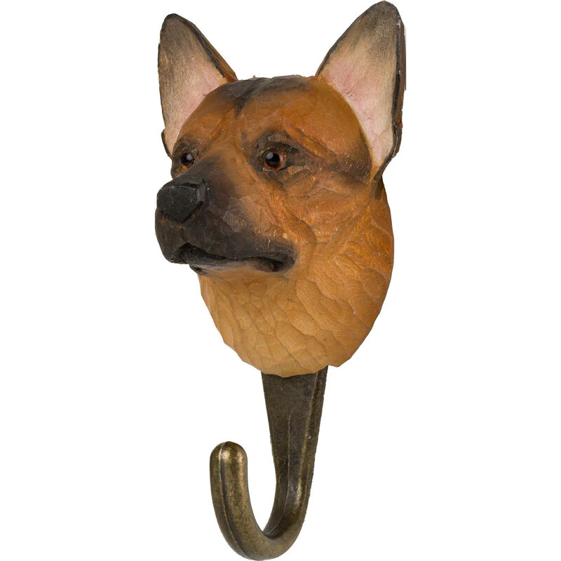 Hand Carved Hook - German Shepherd