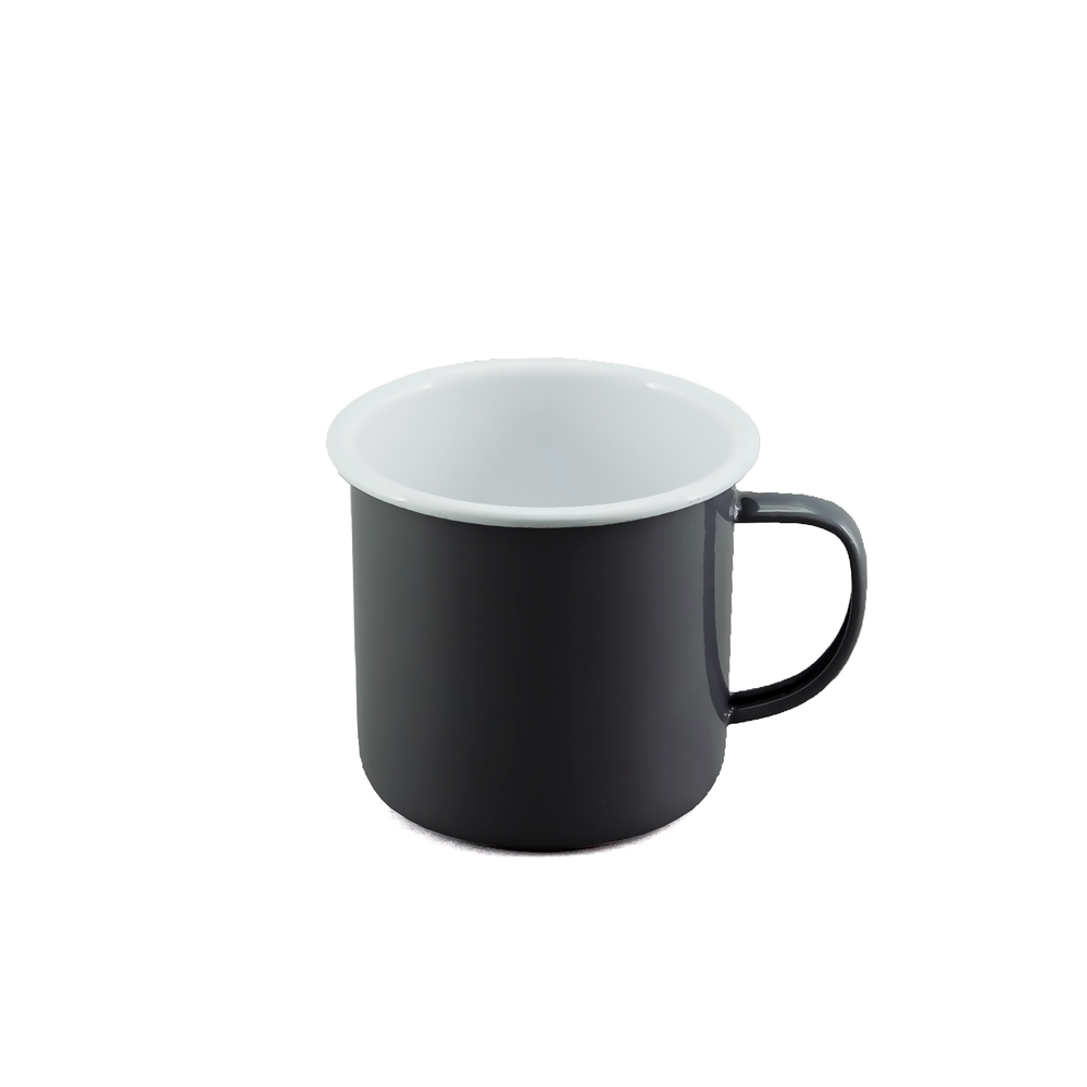 Enamel Large Mug 500mL - Grey & White