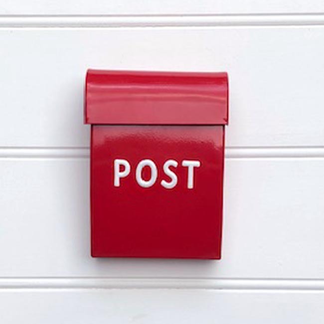 Small Post Box, Letterbox - Red