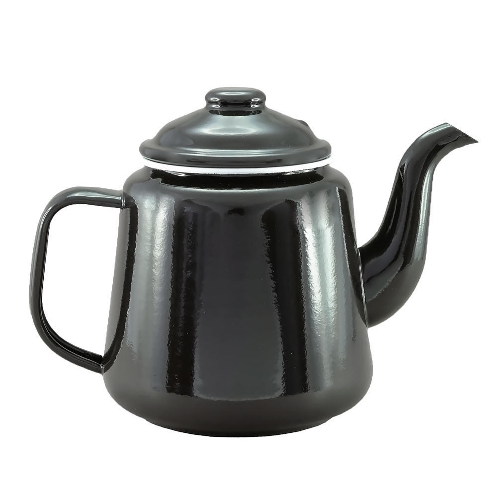 Enamel Teapot 1.5L - Black & White