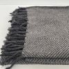 THROW HERRINGBONE RECYCLE WOOL MIX - Light Grey 