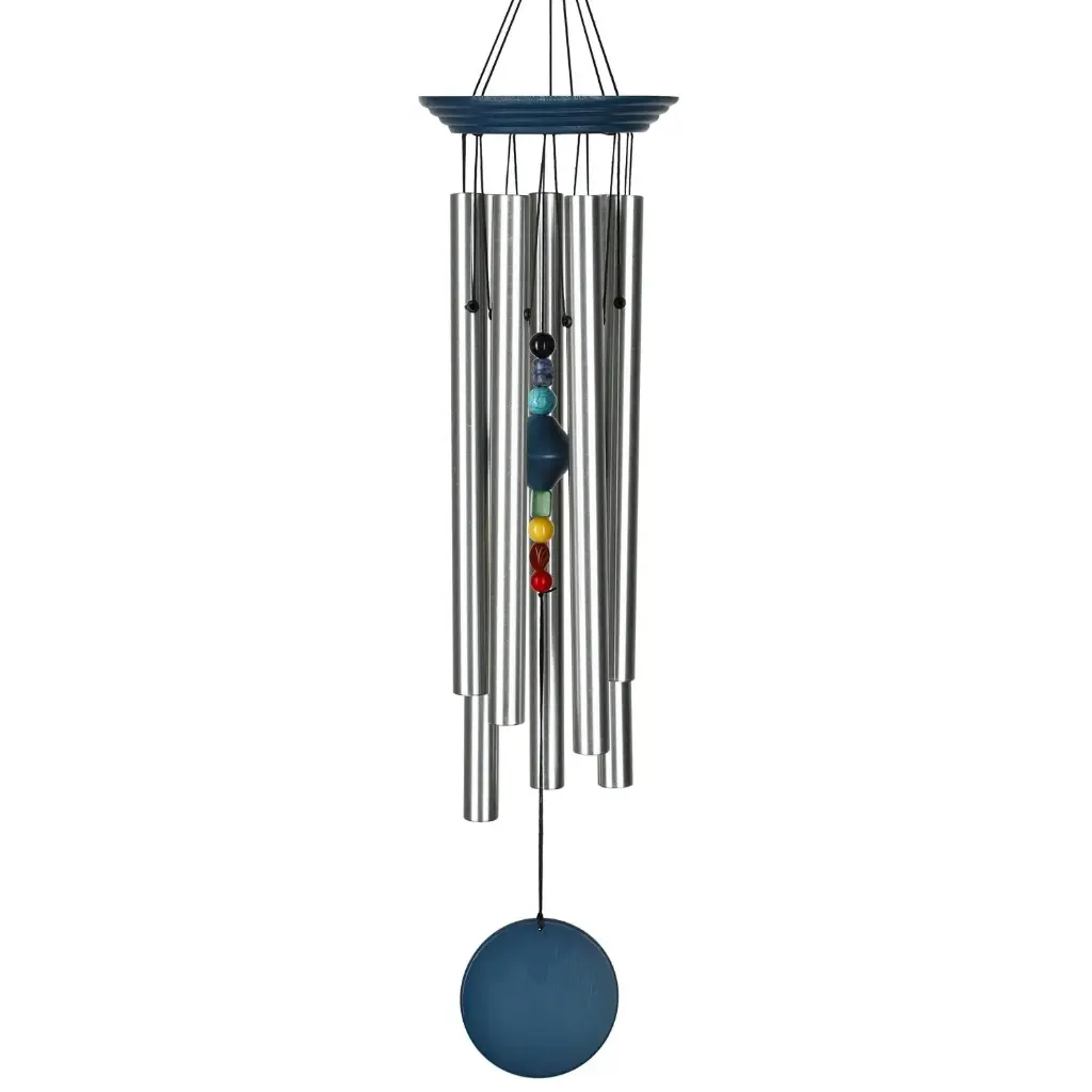 Woodstock Wind Chime - Chakra Chime - Seven Stones, Large, Blue