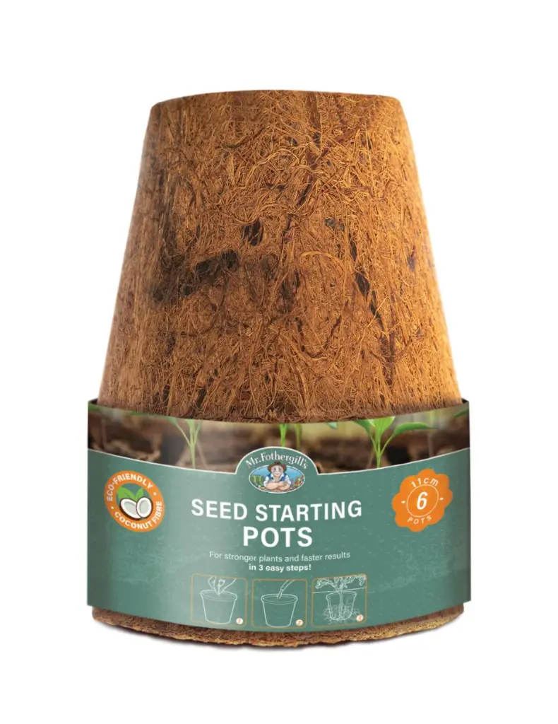 11cm Coco Fibre Seed Starting Pots (6 Pots)
