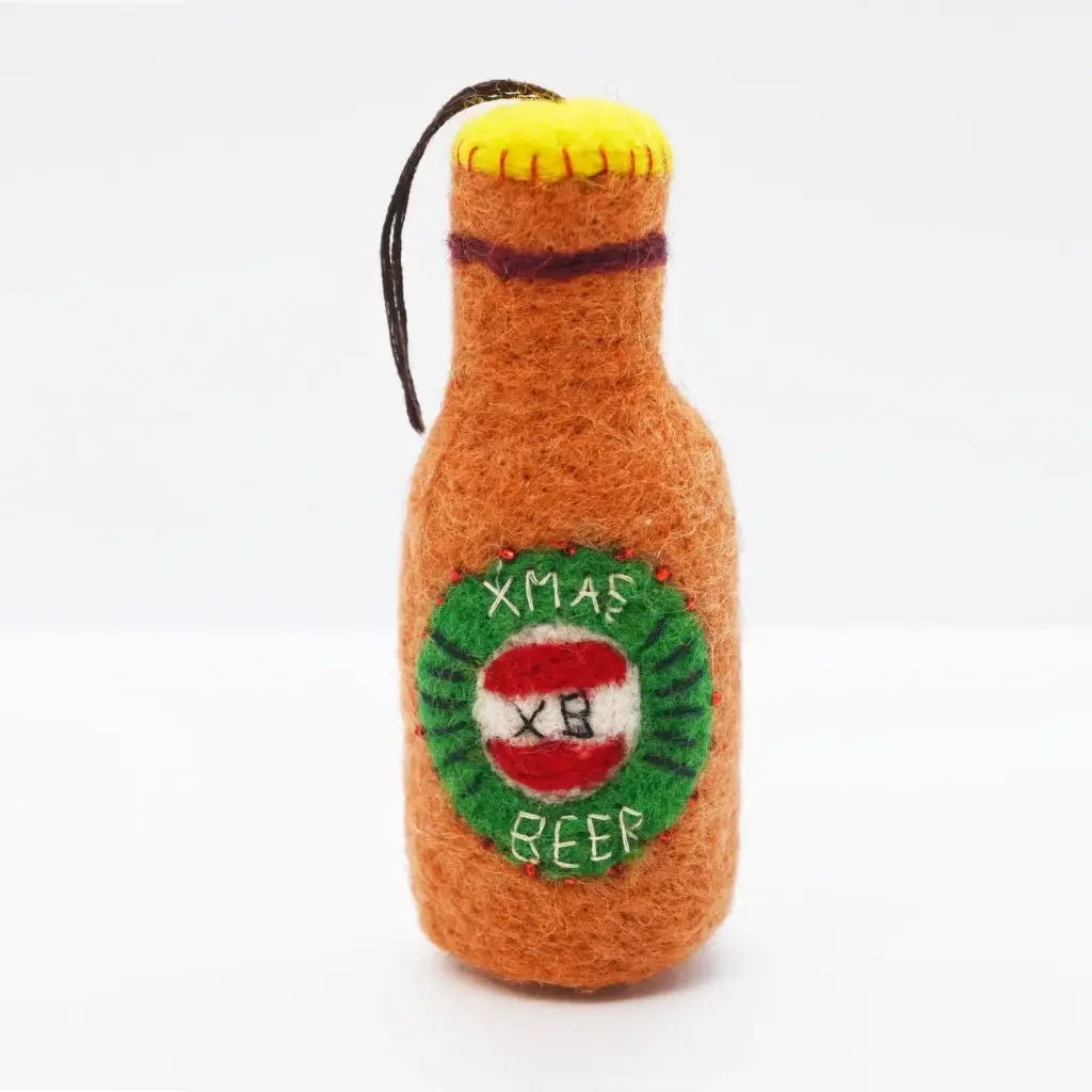 Xmas Beer - Handmade Felt Ornament