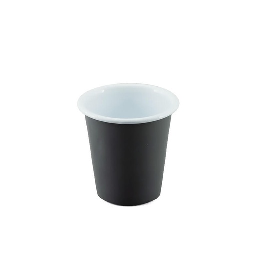 [3708] Enamel Small Tumbler - Two Tone Dark Grey & White