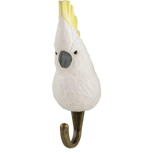 [29552] Hand Carved Hook - Cockatoo