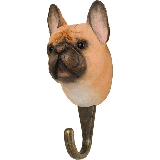 [67968] Hand Carved Hook - French Bulldog