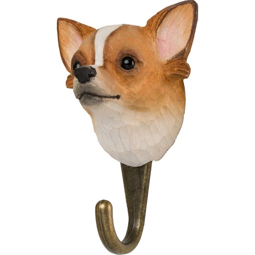 [67969] Hand Carved Hook - Chihuahua