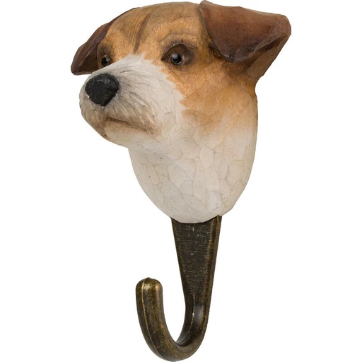 [67972] Hand Carved Hook - Jack Russel Terrier