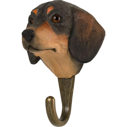 [67975] Hand Carved Hook - Dachshund