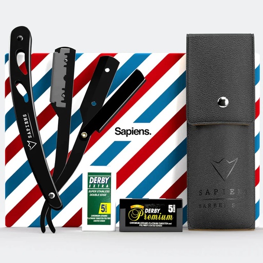 [67472] Barber's Straight Razor - Black Stainless Steel