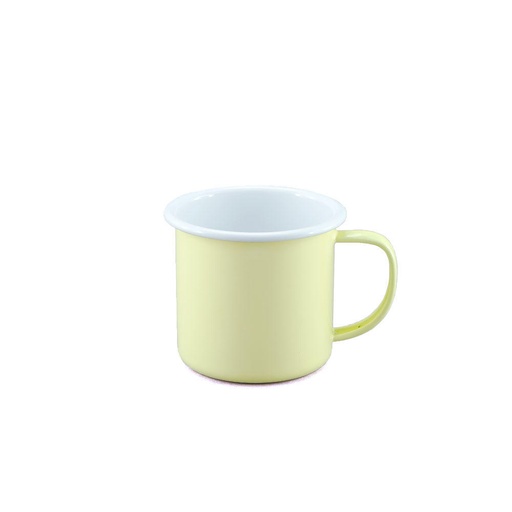 [29611] Enamel Large Mug 500mL - Yellow & White