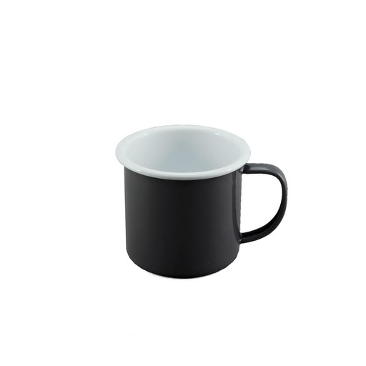 [3726] Enamel Mug - Grey & White 350ml