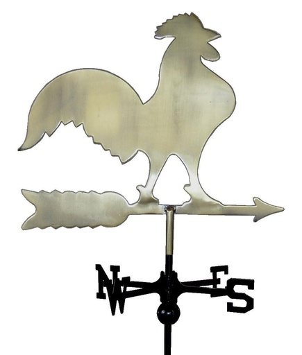 [3009] Flat Brass Rooster Weather Vane