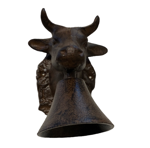[KA3450] Cast Iron Wall Bell - Cow Head