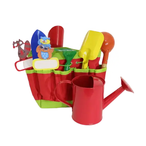 [GD392] 8 Piece Kids Garden Tool Kit - Red