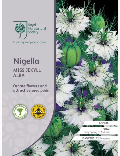 [4202] RHS Seeds - Nigella Miss Jekyll Alba